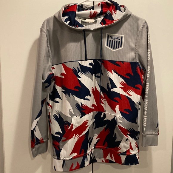 boombah Shirts & Tops Boombah Youth Xl Hoodie Usa Red White Blue Eagles Poshmark
